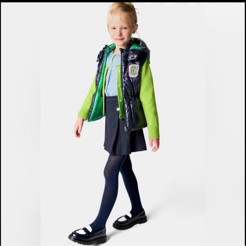 Jacadi Paris Girl Sleeveless Reversible Jacket  MarineVert Size 3a